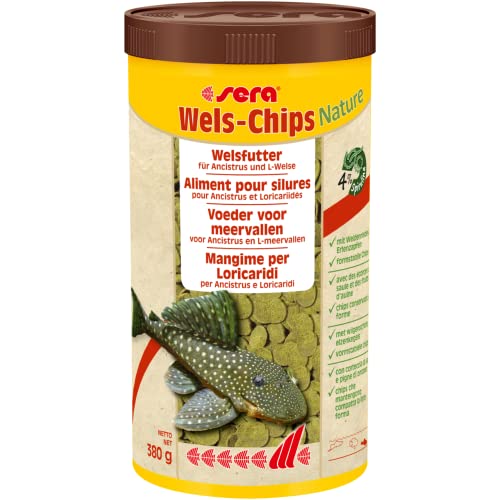 sera Welsfutter Nature 1000 ml Formstabile Chips für den gesunden Wels Hohe Futterverwertbarkeit Futter für Zierfische Fischfutter Made in Germany