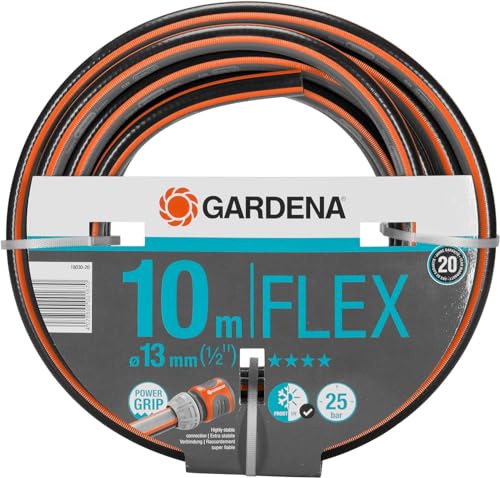 Gardena Comfort FLEX Schlauch 13 mm 1 2 Zoll 10 m Formstabiler flexibler Gartenschlauch mit Power Grip Profil aus hochwertigem Spiralgewebe 25 bar Berstdruck ohne Systemteile 18030 20