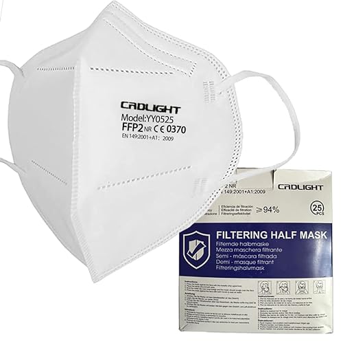 Lingda CRDLIGHT-25 x FFP2 - Face Shield Atemschutzmaske für Erwachsene hochwertige Stoff Mund-Nasen-Maske 25 Stück