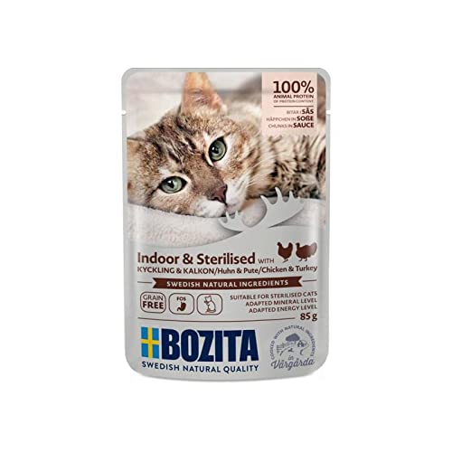 Bozita Cat Indoor Sterilised Häppchen in Soße Huhn Pute 12x 85g