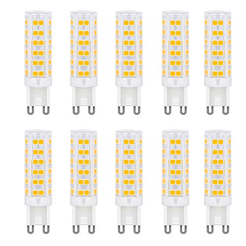 Jiotouhu LED-Leuchtmittel G9 7 W G9 entspricht 65 W Halogenlampen G9 warmweiß 3000 K kein Flackern 360 Grad Winkel AC 220 240 V 10 Stück