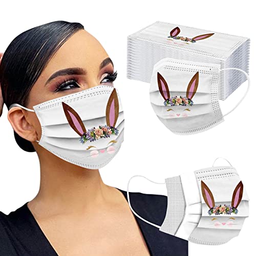 TT  PCS Herren Damen Hase Druck 3Ply Disposable Gesichtsmaske Schutzmaske Einwegmasken Bandanas Hot 50PCS