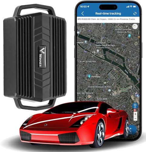 Winnes GPS Tracker Mini Abnehmbarer starker Magnet GPS Tracker Auto Mit Echtzeit Ortung Mehreren Alarmen GPS Tracker Ohne ABO Geeignet für alle Arten von Fahrzeug-Diebstahlschutz