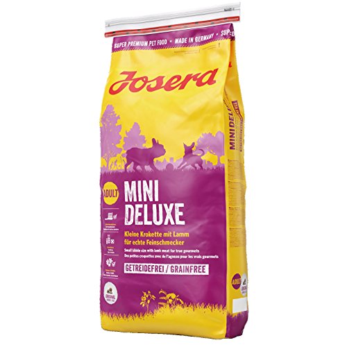 JOSERA MiniDeluxe 1 x 15 kg getreidefreies Hundefutter für kleine Rassen mit Lamm und Süßkartoffel Super Premium Trockenfutter für ausgewachsene Hunde 1er Pack