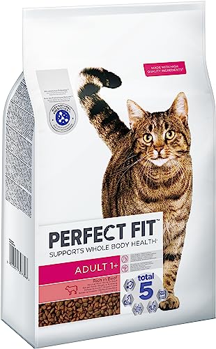 PERFECT FIT Adult Trockenfutter für erwachsene aktive Katzen ab 1 Jahr - Rind 7 kg 1 Beutel