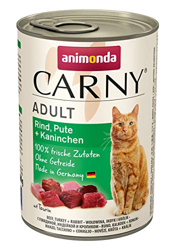 animonda Carny Adult für ausgewachsene Rind Pute Kaninchen 6x g