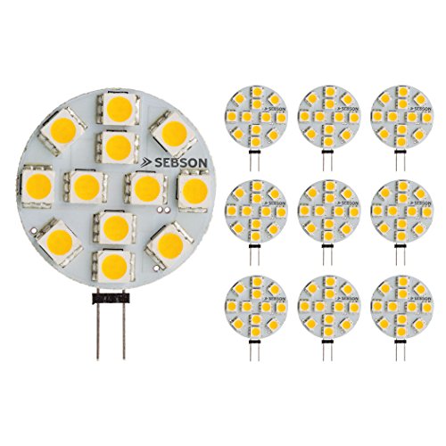 SEBSON LED Lampe G4 warmweiÃŸ 3W 2.5W ersetzt 20W GlÃ¼hlampe 200lm Stiftsockel 12V DC Leuchtmittel 130 10er Pack