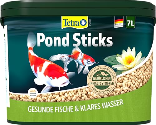 Tetra Pond Sticks - Fischfutter für Teichfische für gesunde Fische und klares Wasser im Gartenteich 7 L Eimer