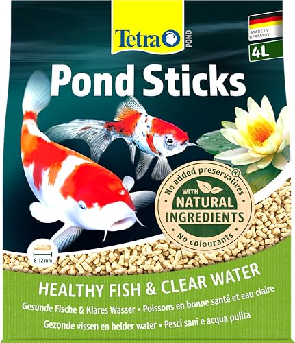Tetra Pond Sticks - Fischfutter für Teichfische für gesunde Fische und klares Wasser im Gartenteich 4 L Beutel