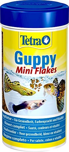 Tetra Guppy Mini Flakes Fischfutter   ausgewogenes nährstoffreiches Flockenfutter für Guppies 250 ml Dose