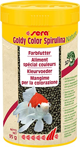 sera Goldy Color Spirulina Nature 250 ml - Farbfutter für Goldfische mit 10 % Spirulina Goldfischfutter fürs Aquarium mit hoher Futterverwertbarkeit und somit weniger Algen
