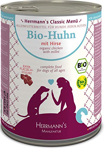 Herrmanns Hundefutter Huhn Menu 2 mit Hirse KÃ¼rbis Zucchini 800g 6er Pack 6x 800 g