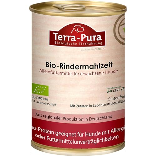  Hundefutter Bio Rindermahlzeit 400g Premium Nassfutter für empfindliche mit Rindfleisch Karotten glutenfrei für Allergiker   Tiernahrung für