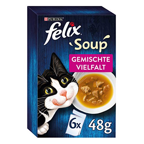  Soup Suppe für Katzen zarten Stückchen Sorten Mix 8er 8x 6 Beutel 48g
