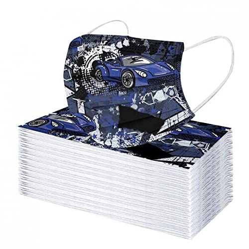 50 Stück Einweg Mund-Nasenschutz Kinder Coole Motiv Mundschutz Halstuch Maske 3D Cartoon Druck MNS Bedeckung Mund-Tuch Staubdicht Atmungsaktiv Bandana Schals