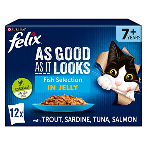 Felix As Good As It Looks 7 Senior Nassfutter für Katzen in Gelee 48 x 100 g Beuteln