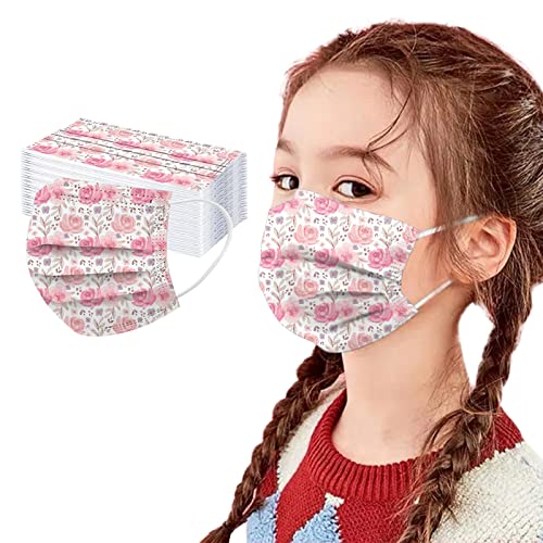   Mädchen Jungen Blume Druck Staubschutz Kinder 3Ply Disposable Mundmask elastische Ohrschlaufen Einmalmaske Multifunktional 50PCS