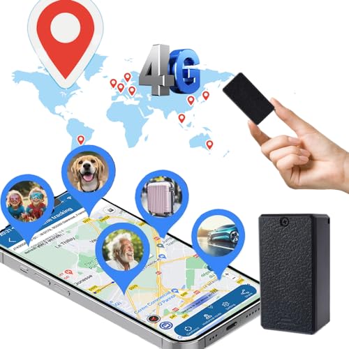 4G Mini Tracker Magnetisch Klein GPS Tracker Kinder Echtzeit Ortung mit EU Weltweiter Abdeckung Mini Sender für Auto Fahrrad Senioren Hund Motorräder Koffer Ortungsgerät