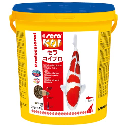  KOI Professional Farbfutter 7kg 21L Koi Fischfutter für perfekte Farben Für Temperaturen über 8 C Unterstützt das Wachstum von Kois Geringere Wasserbelastung Weniger Algen