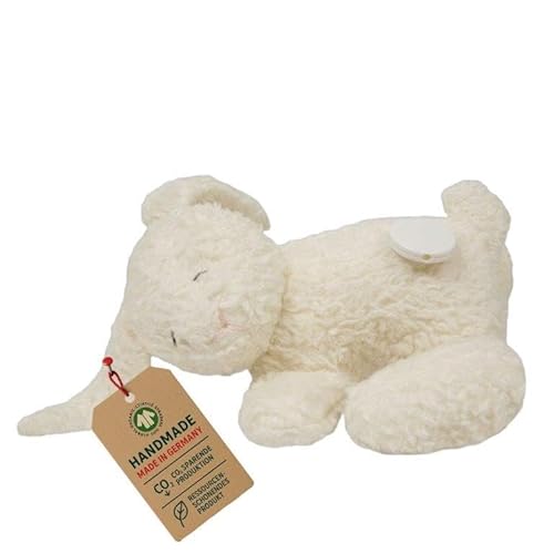 Efie Bio-Spieluhr Hase 100 % Baumwollplüsch kbA Füllung aus Schurwolle GOTS-zertifiziert handgefertigt in Deutschland nachhaltiges Babyspielzeug - Melodie Brahms Guten Abend Gute Nacht