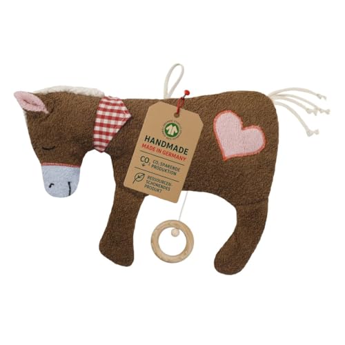 Efie Bio Pferd Herz   100 % Baumwolle kbA Füllung aus Schurwolle kbT GOTS zertifiziert   handgefertigt   Babyspielzeug   Brahms Guten Abend gute Nacht