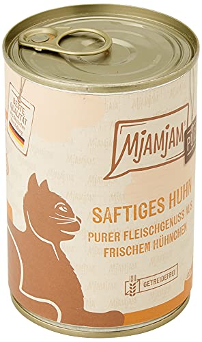 MjAMjAM   Premium Nassfutter für Katzen   purer Fleischgenuss   saftiges Hühnchen pur 6er Pack 6x 400g getreidefrei extra viel Fleisch