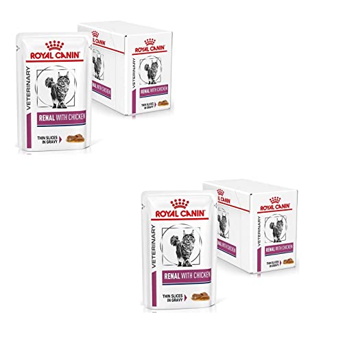 Royal Canin Veterinary Renal Chicken Doppelpack 2x 12x 85g Diät Alleinfuttermittel für ausgewachsene Zur Unterstützung Nierenproblemen Im Frischebeutel