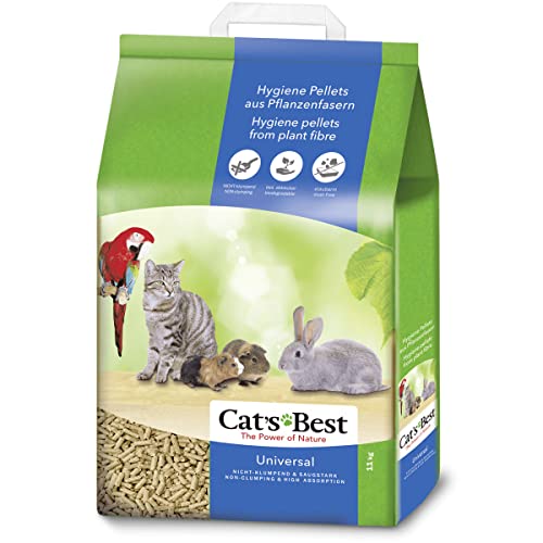Cat s Best Universal 100 % pflanzliche Kleintierstreu nicht klumpende Pellets Pflanzenfasern für Katzen und andere Kleintierrassen 11kg 20 l