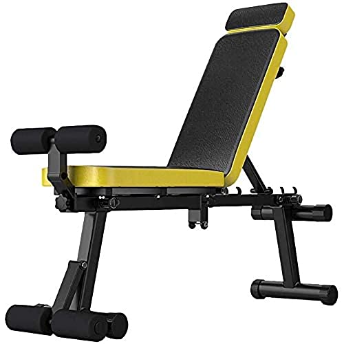 JKJZSALJ Verstellbare Hantelbank Hantelbank zusammenklappbar mit Beinstrecker und Beincurl Sit-Up-Bank Training Fitnessstudio Gewichtheben