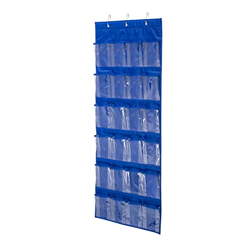 Honey-Can-Do SFT-01278 Schuhregal für die Tür mit 24 Taschen Polyester Stoff marineblau 3.81 x 27.94 x 27.305 cm
