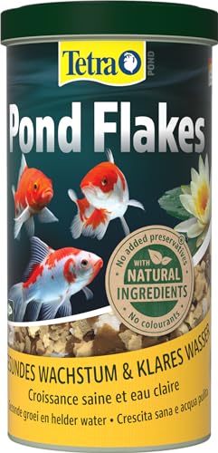  Pond Flakes für kleinere junge Teichfische in Flockenform für eine abwechslungsreiche ausgewogene Ernährung 1 L Dose