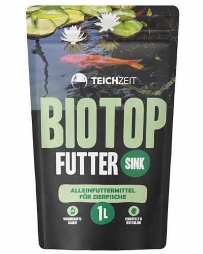 Teichzeit Biotop Futter Sink Fischfutter für Teichfische sinkendes Teichfutter Futter für Gartenteich Fische 1 Liter