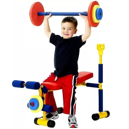 Mixtric Hantelset Für Kinder Spaß Und Fitness Übungen Und Gewichtheben Mit Beinpresse Und Langhantel Übungen Für Jungen Und Mädchen Im Alter Von 3-8 Jahren A