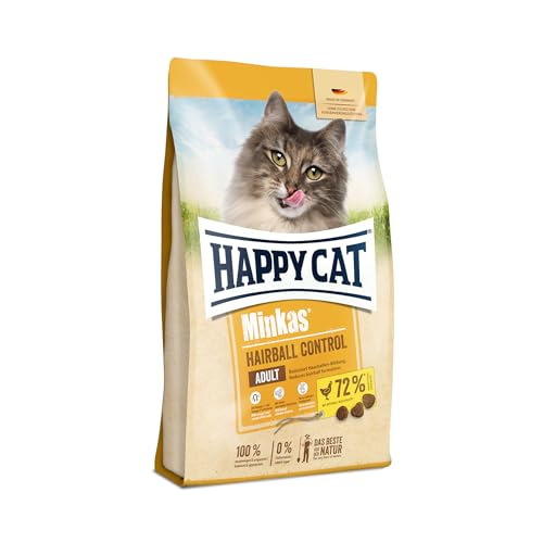 Happy Cat 70411 Happy Cat Minkas Hairball Control Geflügel Trockenfutter für ausgewachsene Katzen 10 kg Inhalt