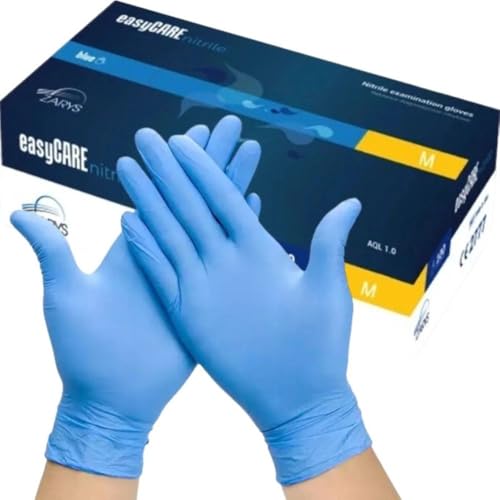 BEAUTIONA Nitrilhandschuhe puderfrei 100 Stück Box Blau Einweghandschuhe latexfreie Einmalhandschuhe M reißfest hautfreundlich Handschuhe in Gr. XS S M L verfügbar