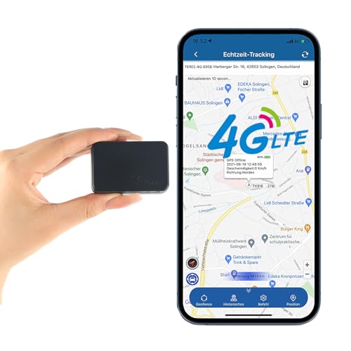 4G GPS Tracker Mini GPS-Tracker mit SIM Karte 1500mah Akku Stark Magnetisch und Wasserdicht Mehreren Alarmen Tracking - Abonnement erforderlich