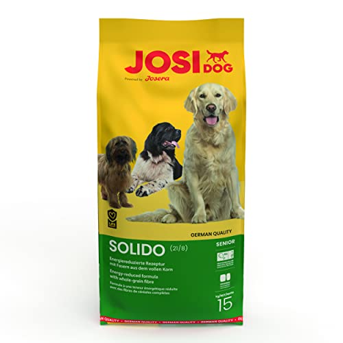 JosiDog Solido 1 x 15 kg Hundefutter für wenig aktive Hunde Premium Trockenfutter für ältere oder ausgewachsene Hunde Powered by JOSERA 1er Pack