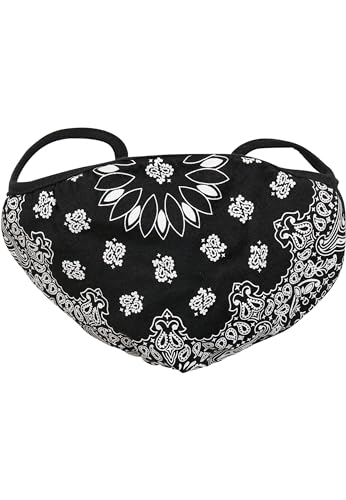 Mundmaske aus Stoff mit Motiv wiederverwendbare Baumwollmaske Bandana Face Mask Schwarz 2er Pack