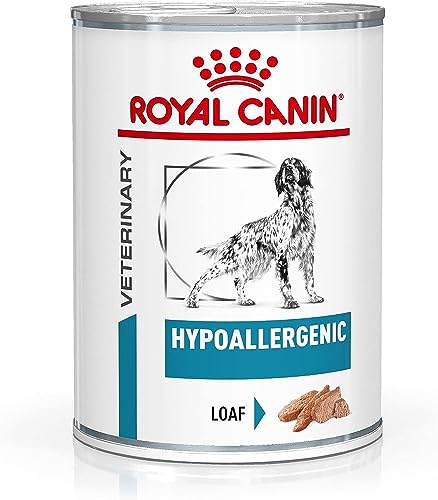 Royal Canin Veterinary Hypoallergenic Mousse 12 x 400 g Diät Alleinfuttermittel für ausgewachsene Hunde Mit hydrolysiertem Protein Zur Unterstützung der Hautbarriere