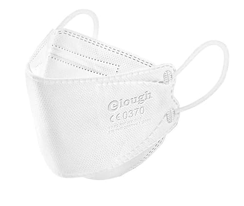 elough FFP2 Maske Mundschutz 10er Pack 4D-Fish-Mask für Erwachsene Atemschutzmaske Weiß