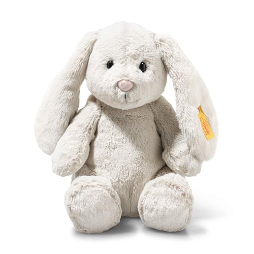 Steiff Kuscheltier mit Nachtlicht Hoppie Hase Süßes Stofftier mit Kunststoffaugen Kinder Jungen Mädchen Friends 28 cm Hellgrau 081026