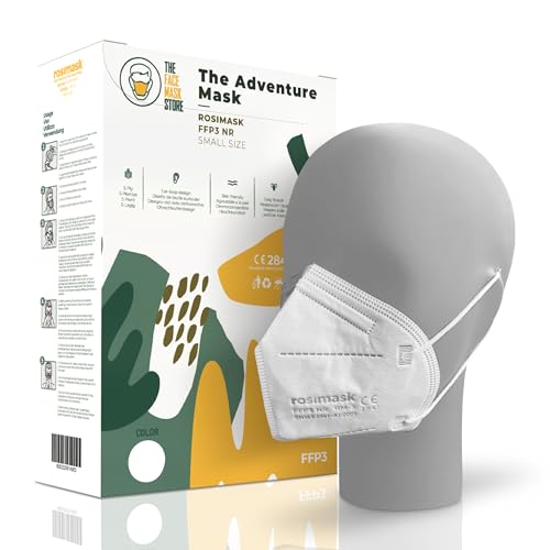 The Adventure Mask Kleine FFP3-Maske 5-Lagen-Atemschutzmaske Sichere Staubmaske mit Filter Schachtel mit 10 Masken Weiß