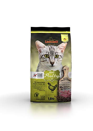 Leonardo Adult GF Poultry 1 8kg Katzenfutter Getreidefreies Trockenfutter für Alleinfuttermittel für Katzenrassen ab 1 Jahr