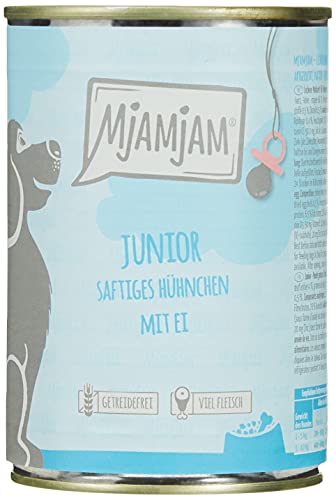 MjAMjAM   Premium Nassfutter fÃ¼r   Junior saftiges HÃ¼hnchen mit Ei 6er Pack 6x 400g naturbelassen mit extra viel Fleisch