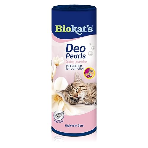 Biokat s Deo Pearls Baby Powder - Streuzusatz mit Duft für Frische und feste Klumpen in der Katzentoilette - 1 Dose 1 x 700 g