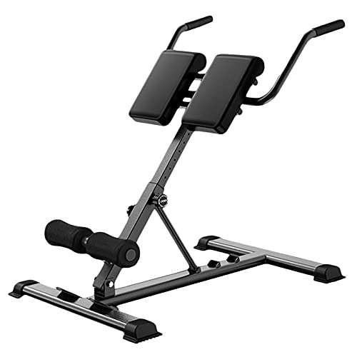 Bauch Rückentrainer Geräte Hyperextension Römischer Stuhl für Home Gym Einstellbare Beinpresse Faltbar Trainingsgeräte Bank Rückenverlängerung für Bauchmuskeltraining Color Black