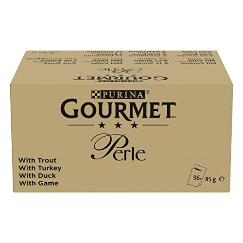 Gourmet Gourmet PURINA GOURMET Perle Erlesene Streifen in Gelee 96 Portionsbeutel Katzenfutter nass Sorten Mix 12x 8 85g 12 Stück 1er Pack
