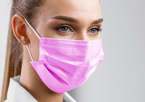 CarePrime Type IIR Medizinische Mundschutz OP Mundschutz 50 Stück BFE 98% EN14683 2019 CE Zertifiziert ROSA