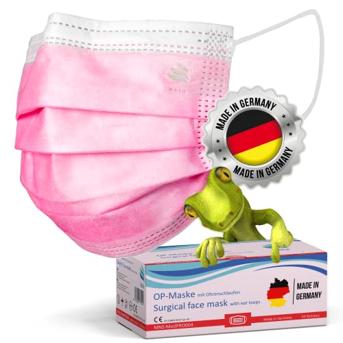 kela   100x Pink Rosa% Made Germany OEKO TEX Standard Premium Atemschutz MNS Typ IIR Einwegmaske