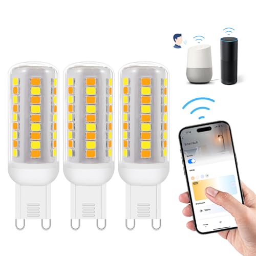 Wi-Fi Smart G9 LED Lampen Kompatibel mit Alexa Google Home AC 230V Stufenlos Dimmbar 2700K-6500K Helligkeit einstellbar 1%-100% 0.4-4W 40LM-400LM Timer Funktion G9 Intelligent LED Glühbirne 3er Pack